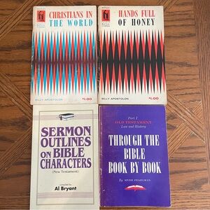 Vintage Christian Sermon Pastoral Book Bundle Bible